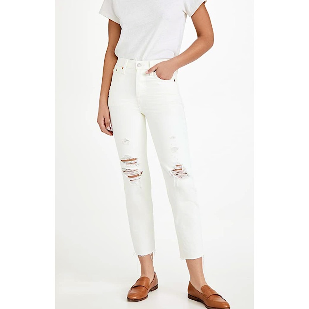 Levi’s wedge straight jeans white 28 NWT